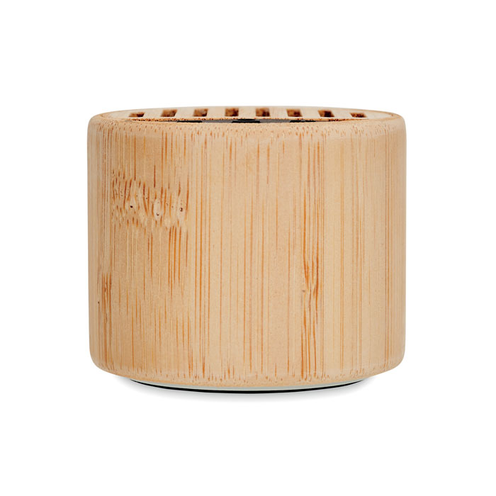 Round bamboo wireless speaker