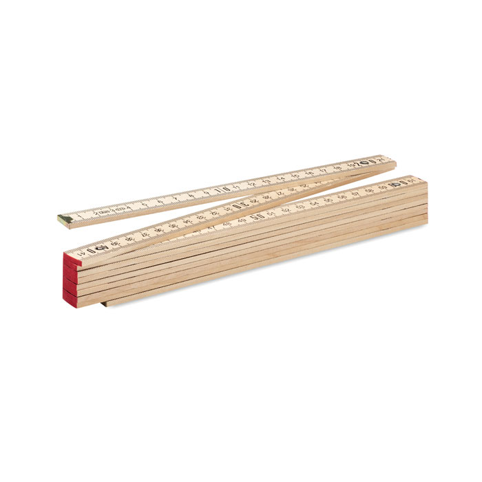 Carpenter ruler in wood 2m