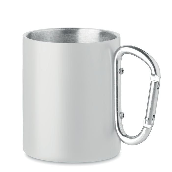 Metal mug and carabiner handle