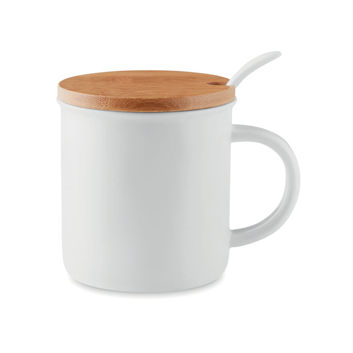 Mug porcelaine avec cuillère